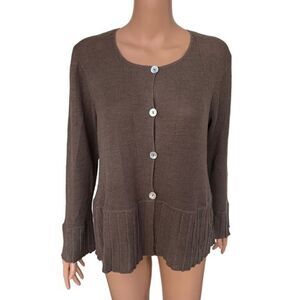 Beyond Threads brown baby alpaca/wool blend button down cardigan size S